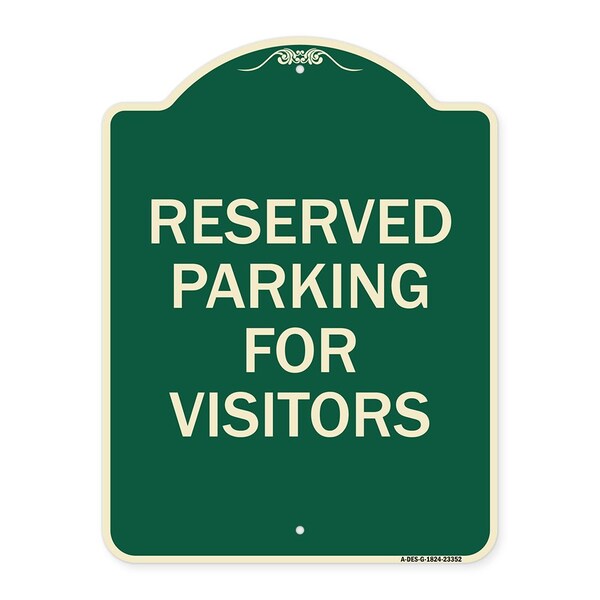 Parking Space Reserved Parking Reserved for Visitors Heavy-Gauge Alum Sign, 24" x 18", G-1824-23352